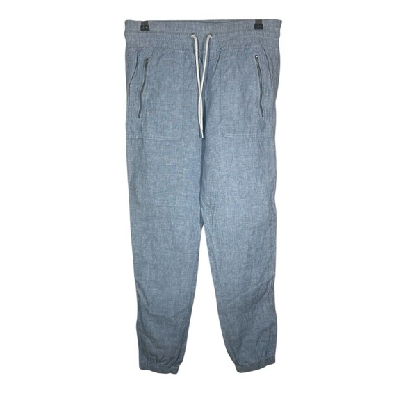 ATHLETA Women's Size 4 Light Blue Cabo 100% Linen Jogger Pants Drawstring Waist - Picture 2 of 13